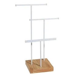 DecoWoerner Expositores Para Tiendas>Soporte De Joyería, Expositor En Forma De T 3 Piezas, Altura 28 Cm