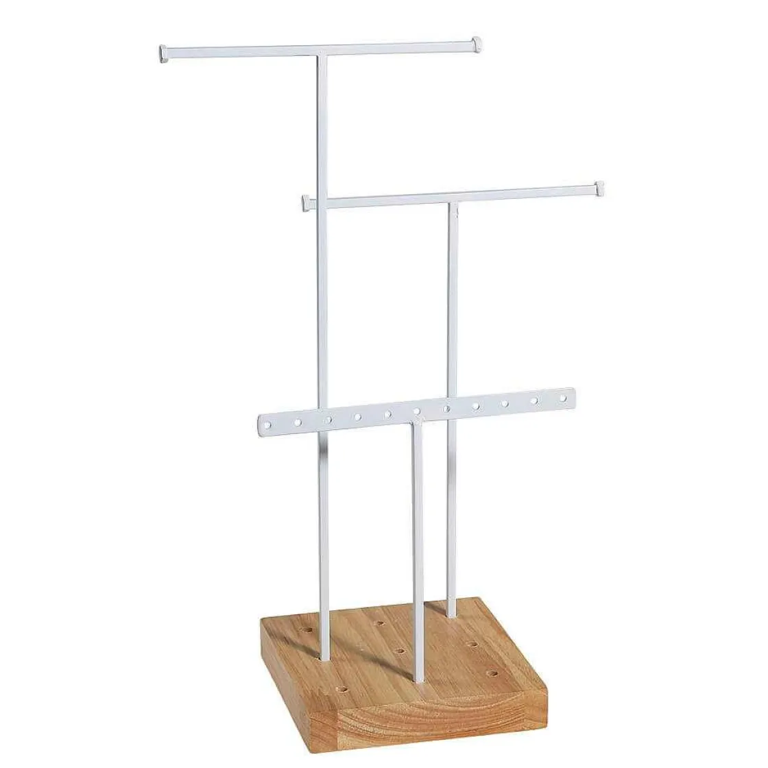 DecoWoerner Expositores Para Tiendas>Soporte De Joyería, Expositor En Forma De T 3 Piezas, Altura 28 Cm