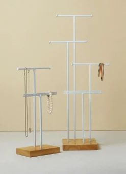 DecoWoerner Expositores Para Tiendas>Soporte De Joyería, Expositor En Forma De T 2 Piezas, Altura 32 Cm