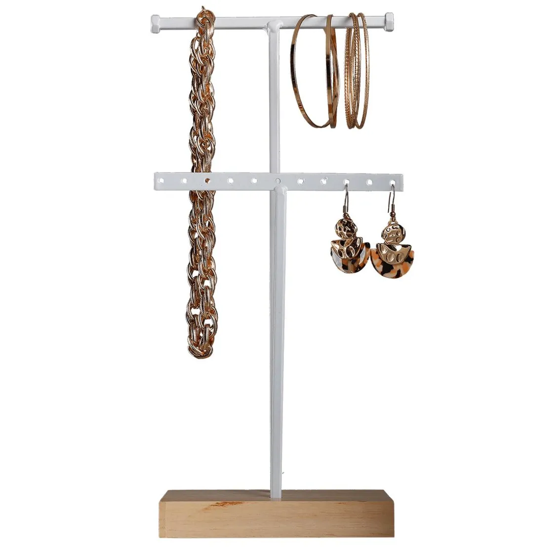 DecoWoerner Expositores Para Tiendas>Soporte De Joyería, Expositor En Forma De T 2 Piezas, Altura 32 Cm