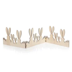 DecoWoerner Decoración De Pascua>Soporte De Madera Deco Conejo Valla 80 Cm