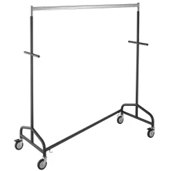 DecoWoerner Percheros>Soporte De Ruedas Industrial Forma Z, Con Manijas, Altura Fija 155 Cm