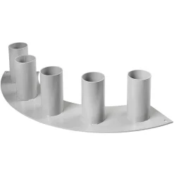 DecoWoerner Decoración Natural|Macetas Y Artículos De Decoración>Soporte Metálico 5 Recipientes, 15 Cm De Altura, Gris, Curvado