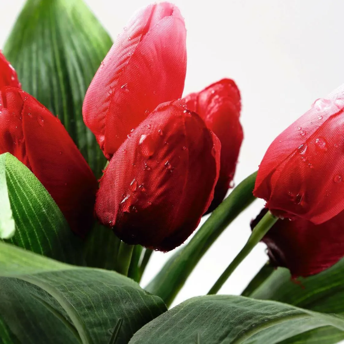 DecoWoerner Decoración De Primavera|Ramos Y Coronas De Flores>Surtido De Ramo De Tulipanes Artificial