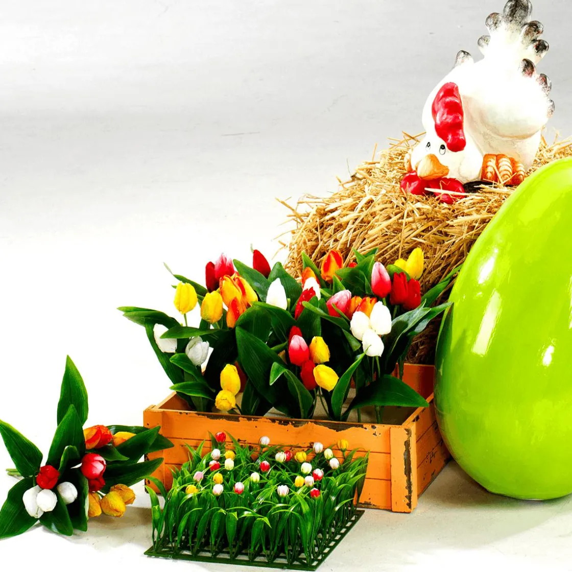 DecoWoerner Decoración De Primavera|Ramos Y Coronas De Flores>Surtido De Ramo De Tulipanes Artificial