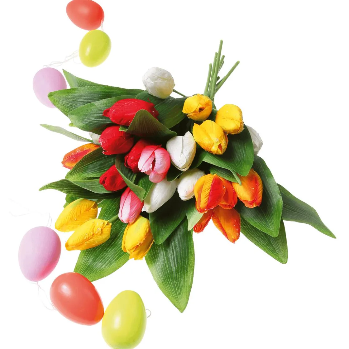 DecoWoerner Decoración De Primavera|Ramos Y Coronas De Flores>Surtido De Ramo De Tulipanes Artificial