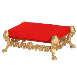 DecoWoerner Decoración Navideña Xxl>Taburete "Estilo Barroco", Color Rojo-dorado