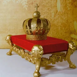 DecoWoerner Decoración Navideña Xxl>Taburete "Estilo Barroco", Color Rojo-dorado