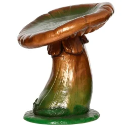 DecoWoerner Expositores Para Tiendas|Decoración De Otoño>Taburete Seta Escultura De Fibra De Vidrio 54 Cm Oro Verde