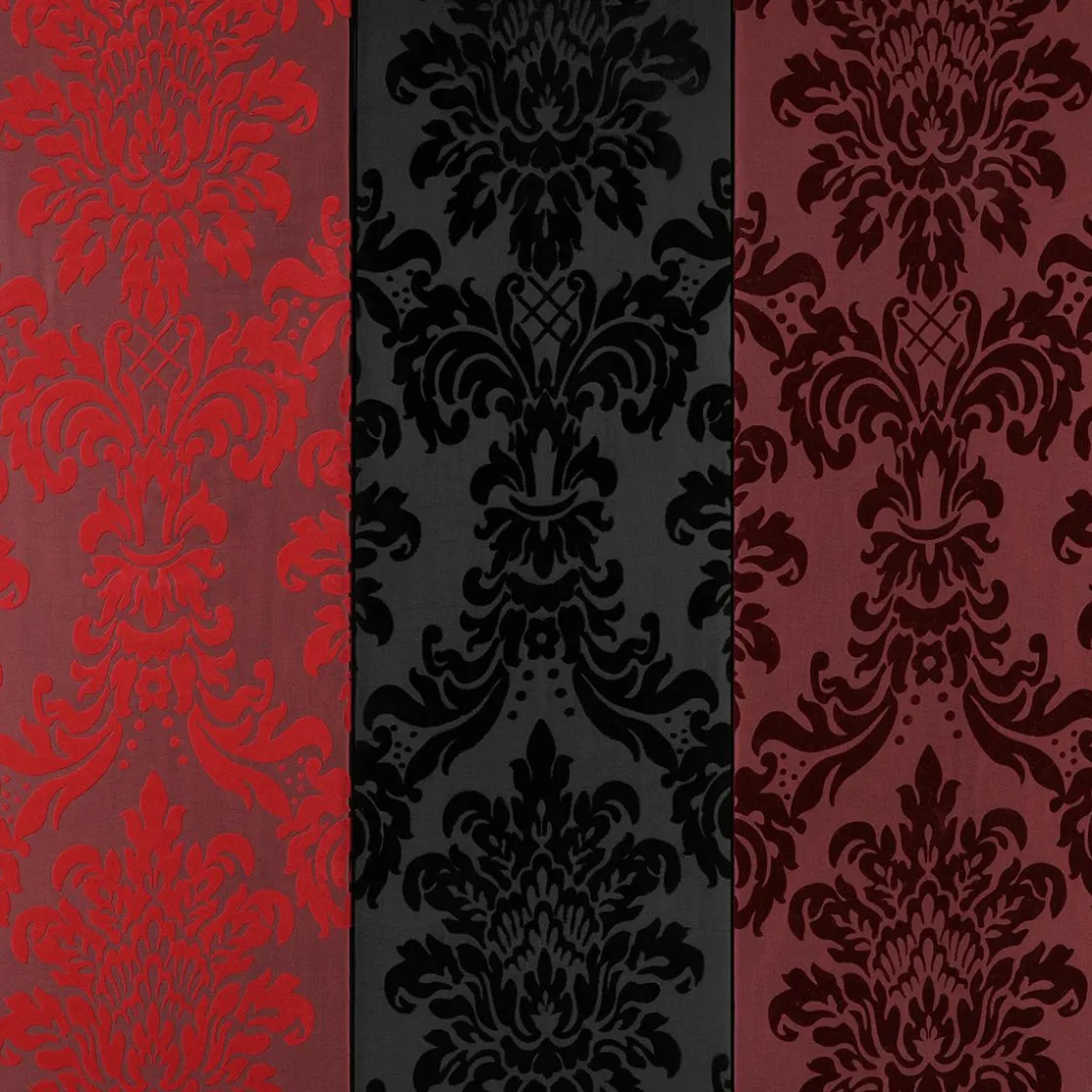 DecoWoerner Telas>Tafetán Con Flocado De Terciopelo, Anchura: 145 Cm, Color
