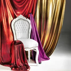 DecoWoerner Telas>Tela Brillante Jersey De Papel De Aluminio Roja, Anchura: 110 Cm