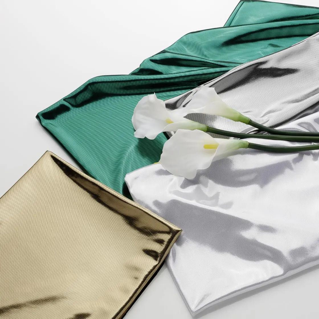 DecoWoerner Telas>Tela Brillante Jersey De Papel De Aluminio , Anchura 110 Cm