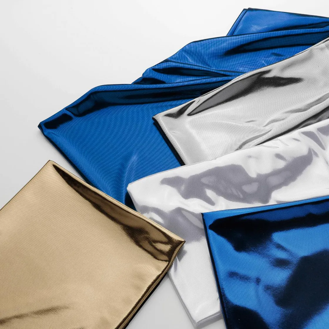 DecoWoerner Telas>Tela Brillante Jersey De Papel De Aluminio , Anchura 110 Cm