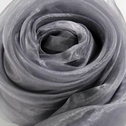DecoWoerner Telas>Tela De Chifón, Color Gris Plateado, 145 Cm