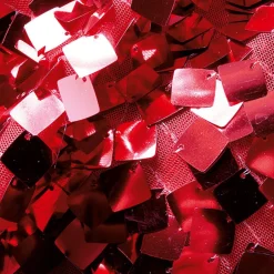 DecoWoerner Telas>Tela De Lentejuelas Roja, Anchura: 136 Cm
