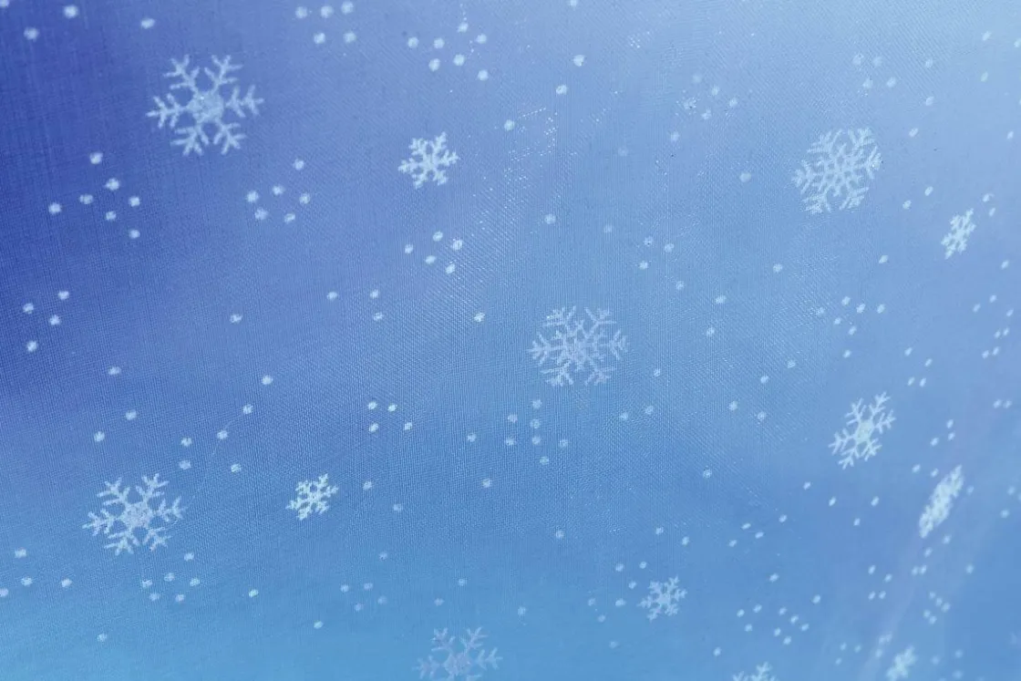 DecoWoerner Decoración De Invierno|Telas>Tela De Organza Copos De Nieve Anchura 150 Cm