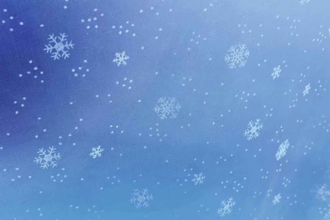 DecoWoerner Decoración De Invierno|Telas>Tela De Organza Copos De Nieve Anchura 150 Cm