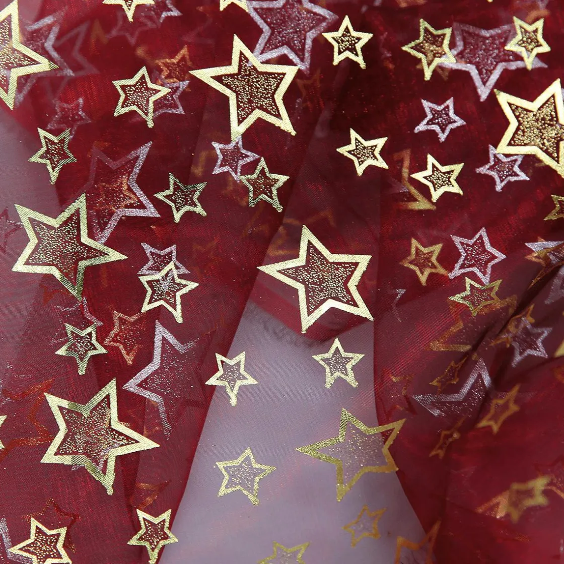 DecoWoerner Telas>Tela De Organza "Estrellitas" Anchura 145 Cm