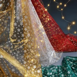 DecoWoerner Telas>Tela De Organza "Estrellitas" Anchura 145 Cm