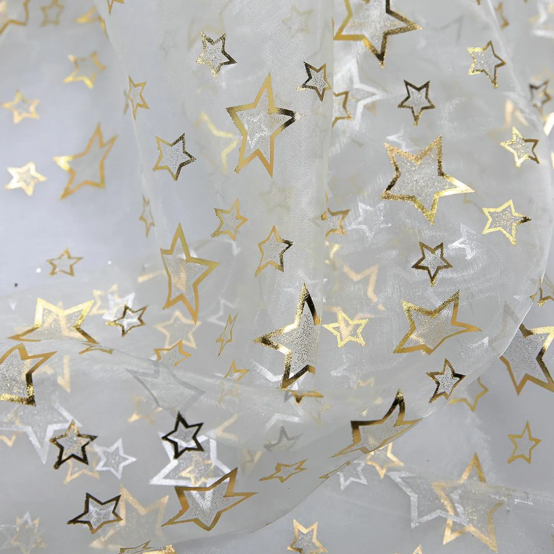 DecoWoerner Telas>Tela De Organza "Estrellitas" Anchura 145 Cm