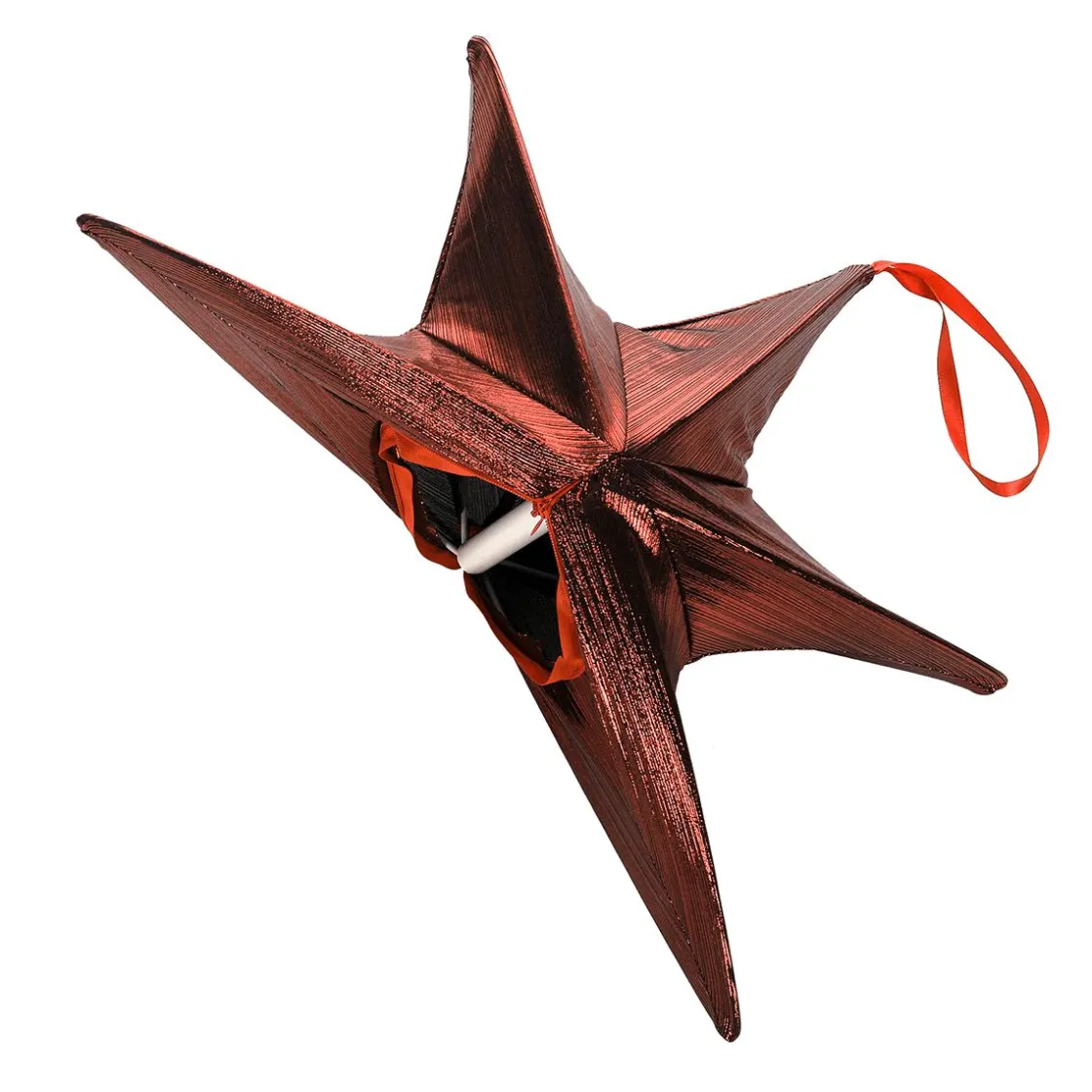 DecoWoerner Estrella De Navidad>Tela Decorativa Estrella Plegable Negro Con Cremallera, 40 Cm