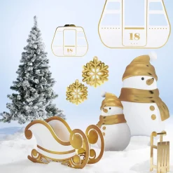 DecoWoerner Decoración De Invierno|Figuras De Navidad>Trineo / Blanco 97 Cm
