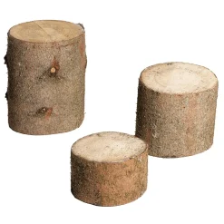 DecoWoerner Decoración Natural|Decoración De Otoño>Troncos De Madera Decorativos, Conjunto De 3 Pz.