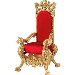 DecoWoerner Decoración Navideña Xxl>Trono "Estilo Barroco", Altura: 190 Cm, Oro-rojo