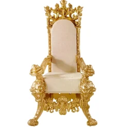 DecoWoerner Decoración Navideña Xxl>Trono "Estilo Renacentista", Altura 190 Cm, Dorado/marfil