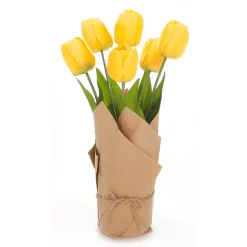 DecoWoerner Decoración De Primavera|Flores Artificiales>Tulipanes Artificiales Envueltos En Papel