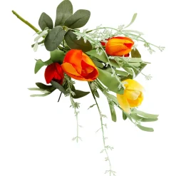 DecoWoerner Decoración De Primavera|Flores Artificiales>Tulipán Artificial Ramo De Salvia Verde Anaranjado 30 X 12 X 43 Cm (ancho X Largo X Alto)