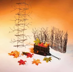 DecoWoerner Decoración De Otoño>Valla Decorativa De Broza, 64 X 30 Cm