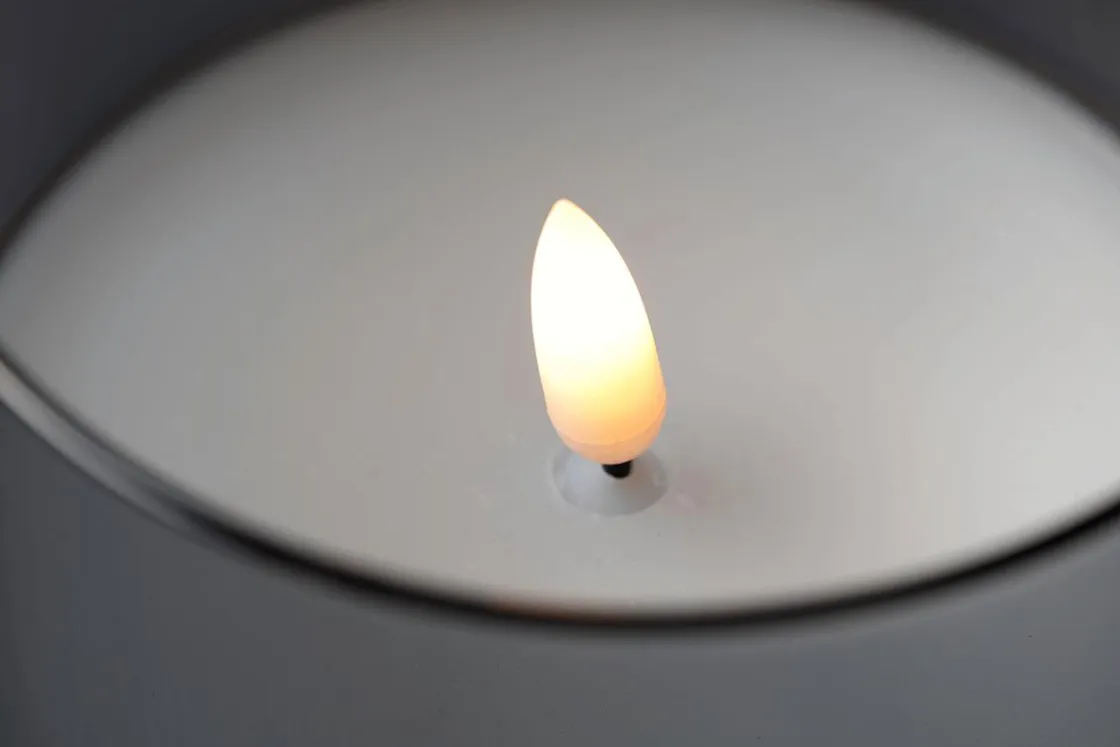 DecoWoerner Luz Decorativa>Vela De Cera LED En Vidrio Humo 10 X 15 Cm