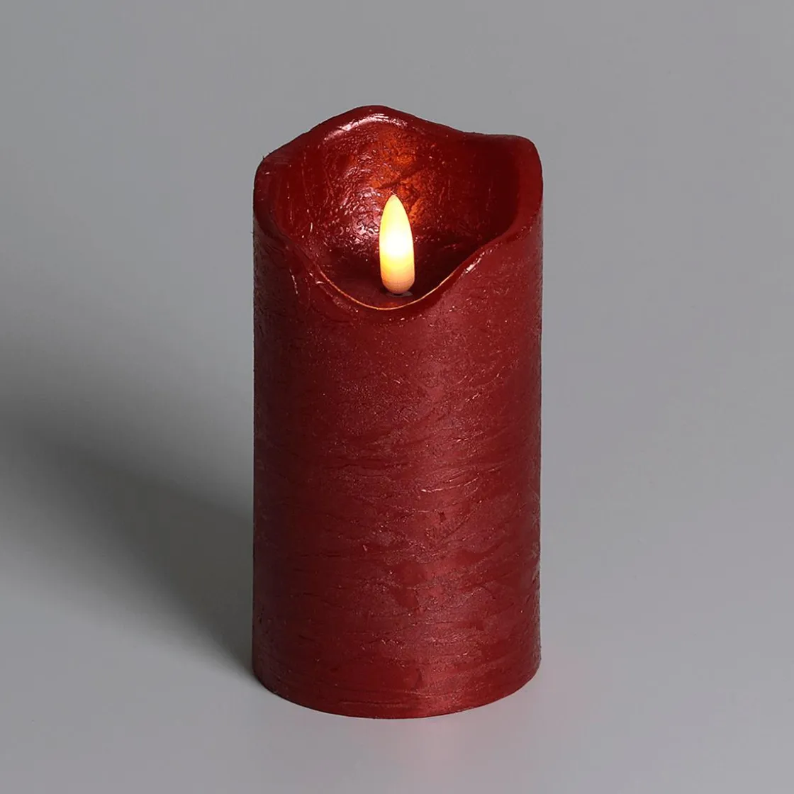 DecoWoerner Luz Decorativa>Vela De Cera LED Roja 7,5 Cm Ø, 12,5 Cm De Altura