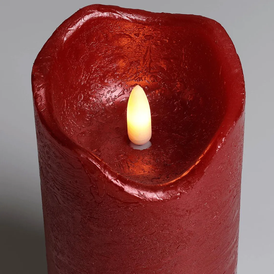 DecoWoerner Luz Decorativa>Vela De Cera LED Roja 7,5 Cm Ø, 12,5 Cm De Altura