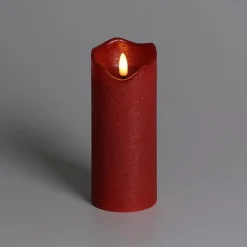 DecoWoerner Luz Decorativa>Vela De Cera LED Roja 7,5 Cm, Ø 15 Cm De Altura