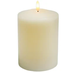 DecoWoerner Luz Decorativa>Vela De Cera Real LED 25 Cm Crema