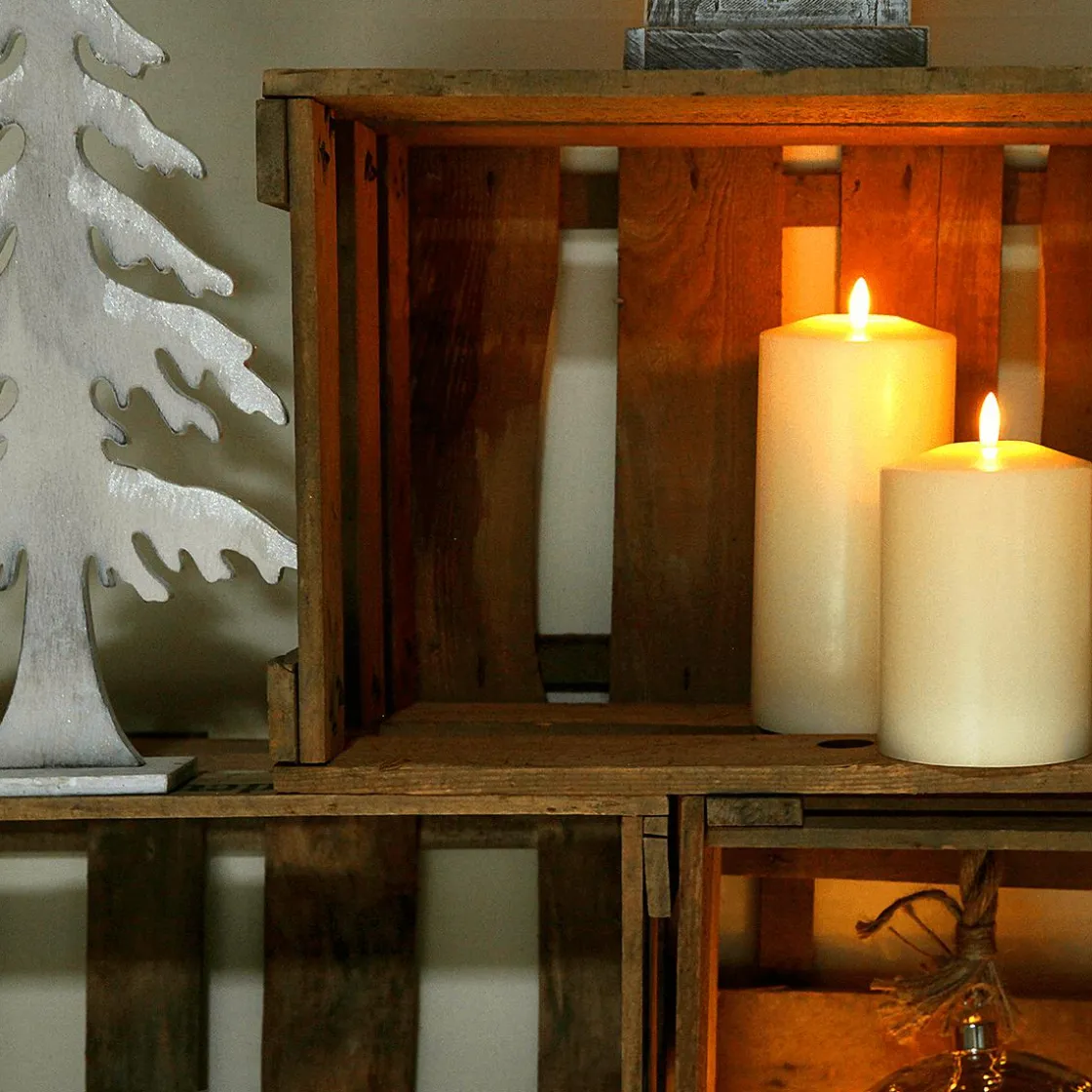 DecoWoerner Luz Decorativa>Vela De Cera Real LED 25 Cm Crema