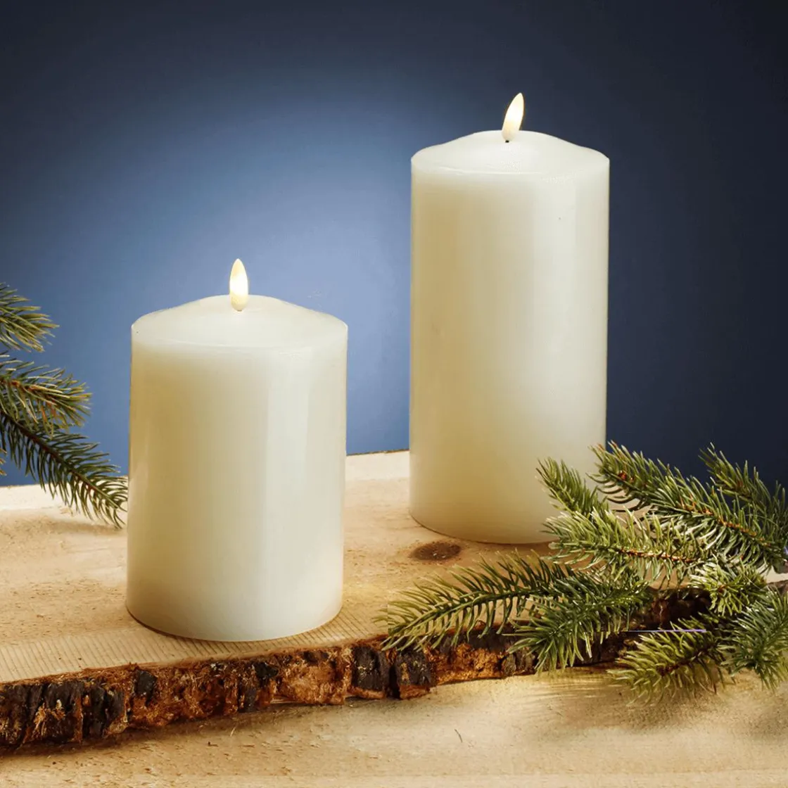 DecoWoerner Luz Decorativa>Vela De Cera Real LED 25 Cm Crema
