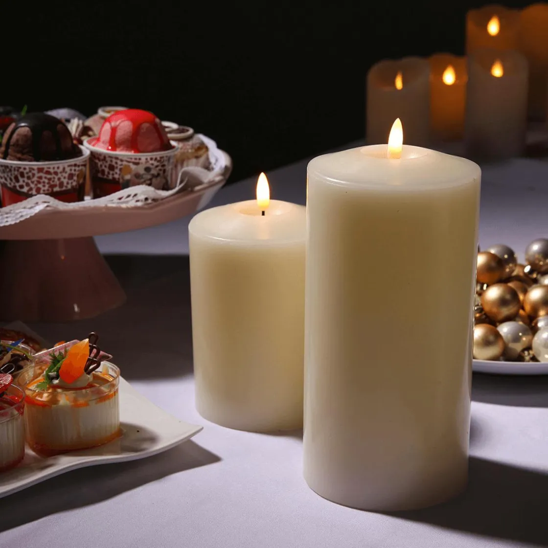 DecoWoerner Luz Decorativa>Vela De Cera Real LED 25 Cm Crema