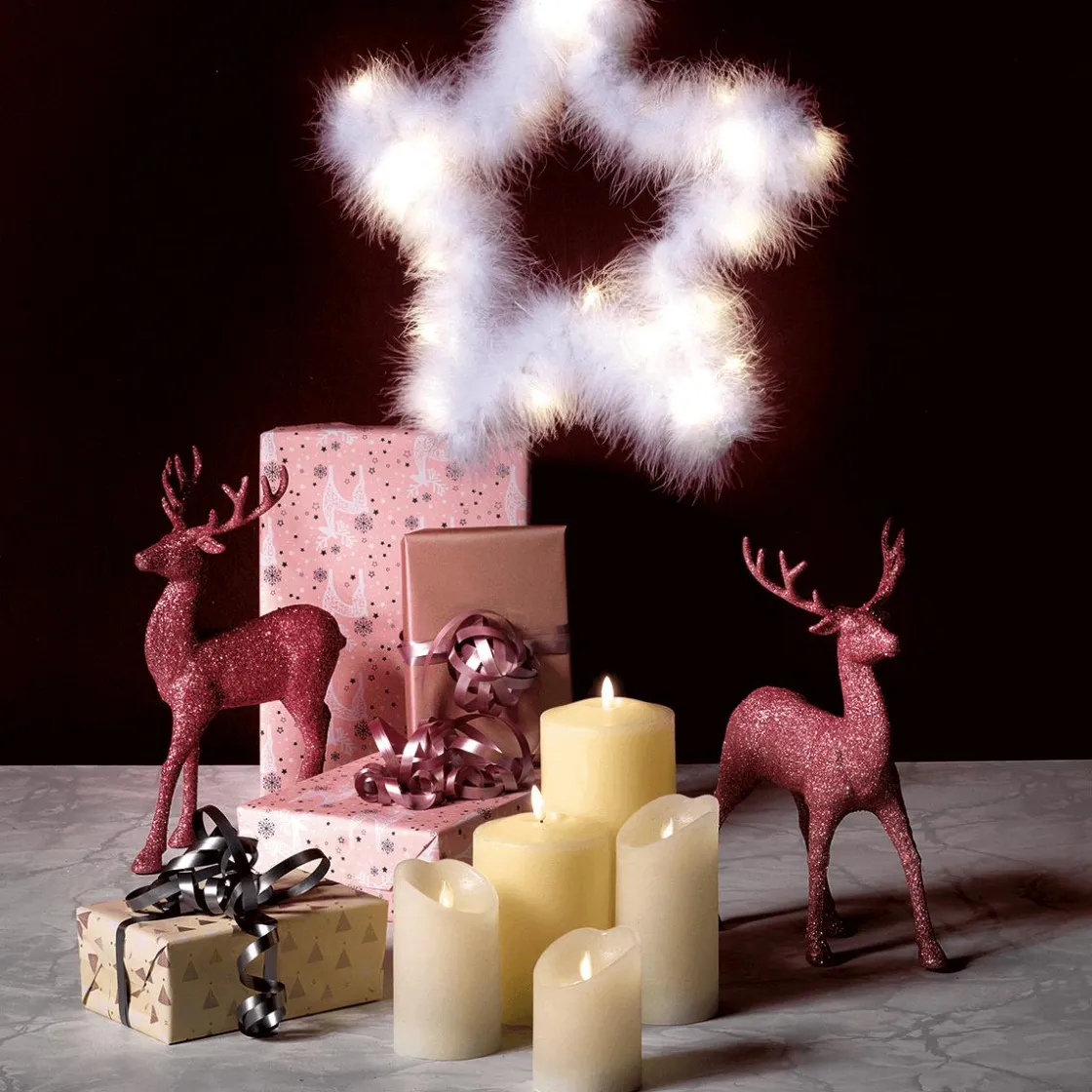 DecoWoerner Luz Decorativa>Vela De Cera Real LED 25 Cm Crema