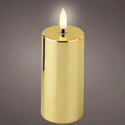 DecoWoerner Decoración Temática>Vela LED Dorada, Funciona Con Pilas