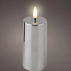 DecoWoerner Decoración Temática>Vela LED Plateada, Funciona Con Pilas