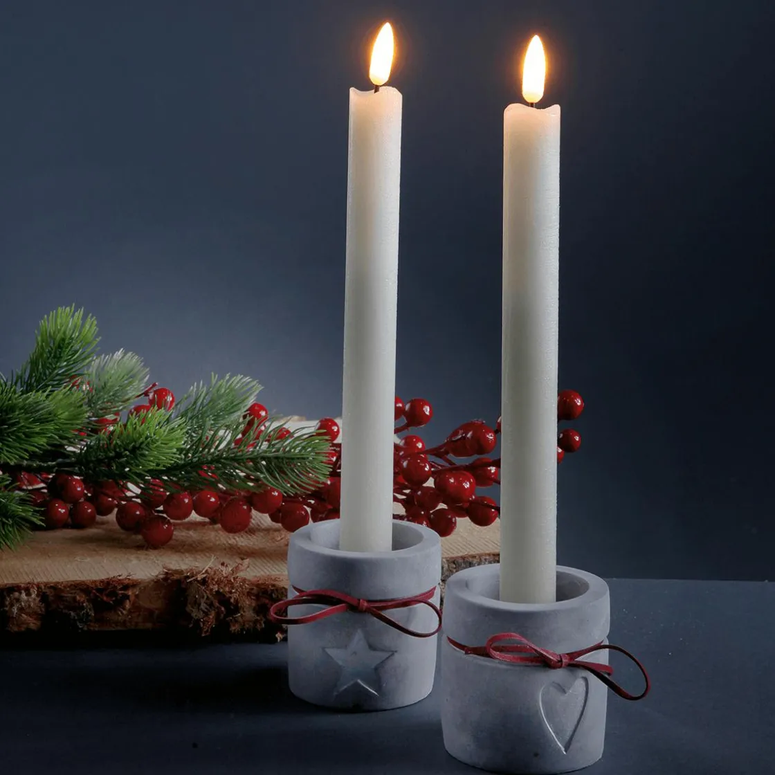 DecoWoerner Luz Decorativa>Velas De Cera LED-LED 24 Cm, Conjunto De 2 Piezas