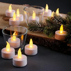 DecoWoerner Luz Decorativa>Velas Para Té Con Baterías LED, Conjunto De 12 Piezas