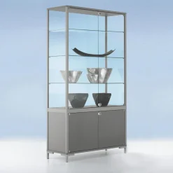 DecoWoerner Expositores Para Tiendas>Vitrina Con Compartimento Cerrado, 186 X 100 X 40 Cm