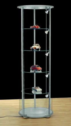 DecoWoerner Expositores Para Tiendas>Vitrina Redonda, Altura 180 Cm