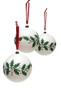DecoWoerner Bolas De Navidad>XL Christmas Bauble "Ilex" 12 Cm Ø, 3 Pieces