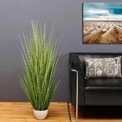 DecoWoerner Hierba Decorativa>XXL Deco Tiger Grass En Maceta Blanca 120 Cm