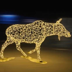 DecoWoerner Luz Decorativa|Decoración De Animales>XXL LED Cálido Alce Vaca Para Exterior 305 Cm